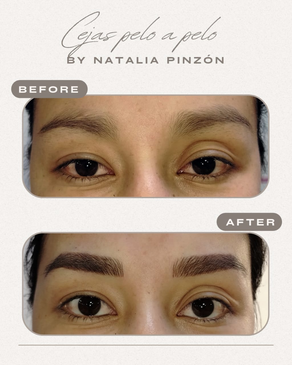 Cejas pelo a pelo natural en Popayán